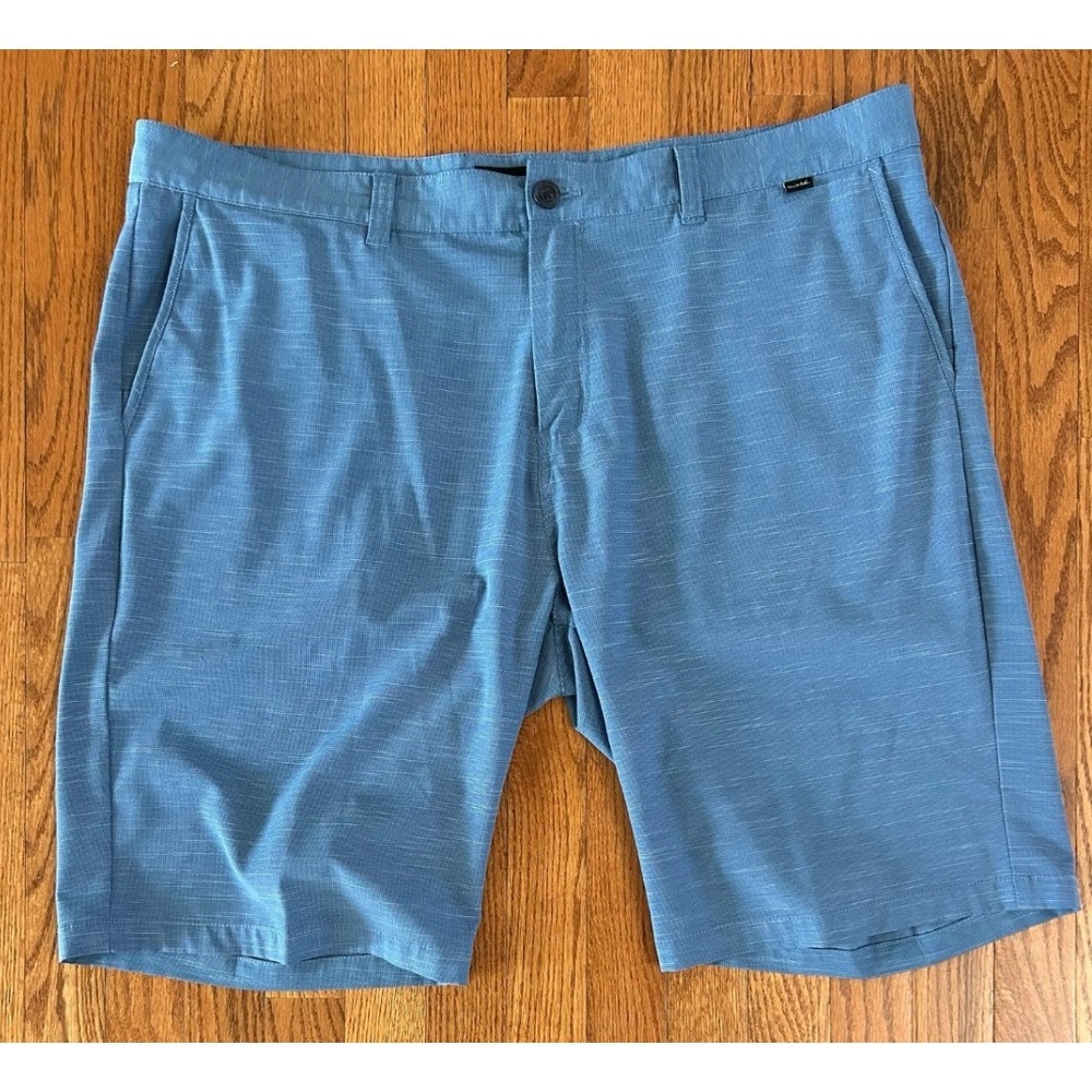TravisMathew Mens Blue‎ Heathered Performance Golf Shorts Size 42 Stretch Slub